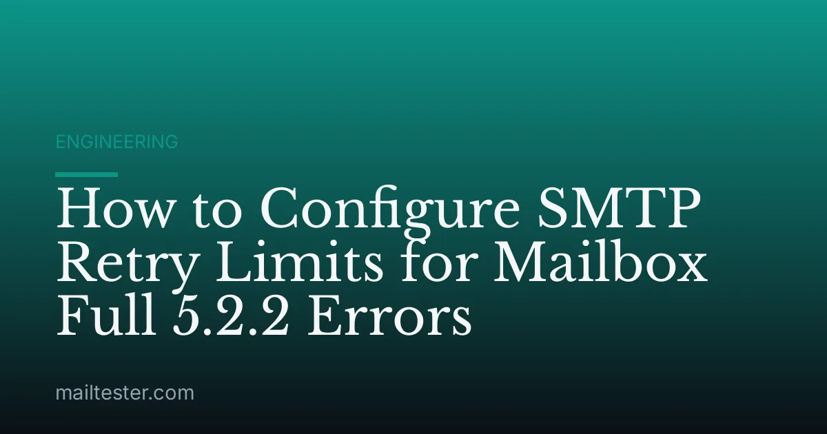 How to Configure SMTP Retry Limits for Mailbox Full 5.2.2 Errors