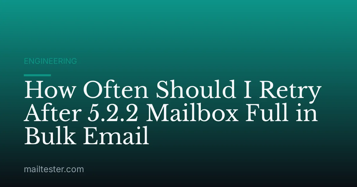 How Often Should I Retry After 5.2.2 Mailbox Full in Bulk Email