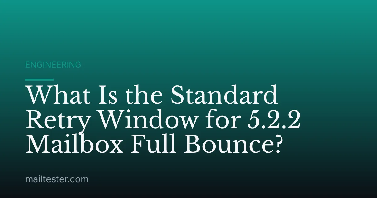What Is the Standard Retry Window for 5.2.2 Mailbox Full Bounce?