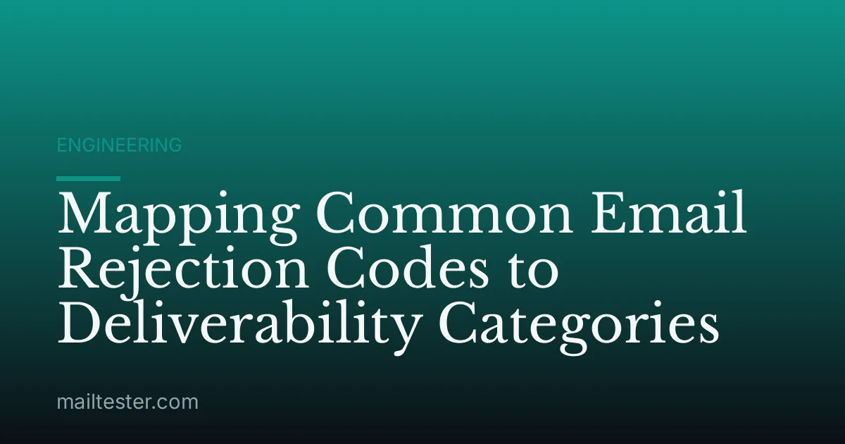 Mapping Common Email Rejection Codes to Deliverability Categories