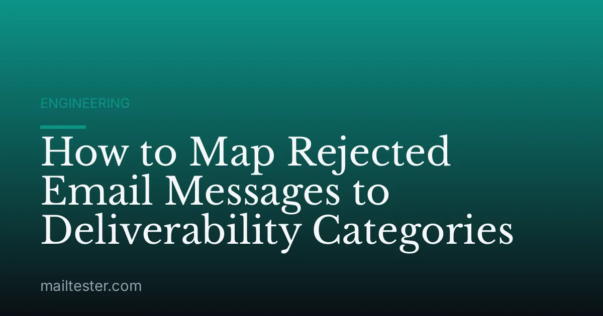 How to Map Rejected Email Messages to Deliverability Categories