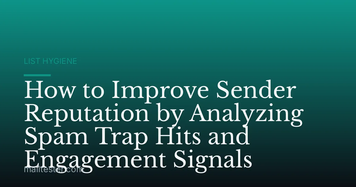 How to Improve Sender Reputation by Analyzing Spam Trap Hits and Engagement Signals