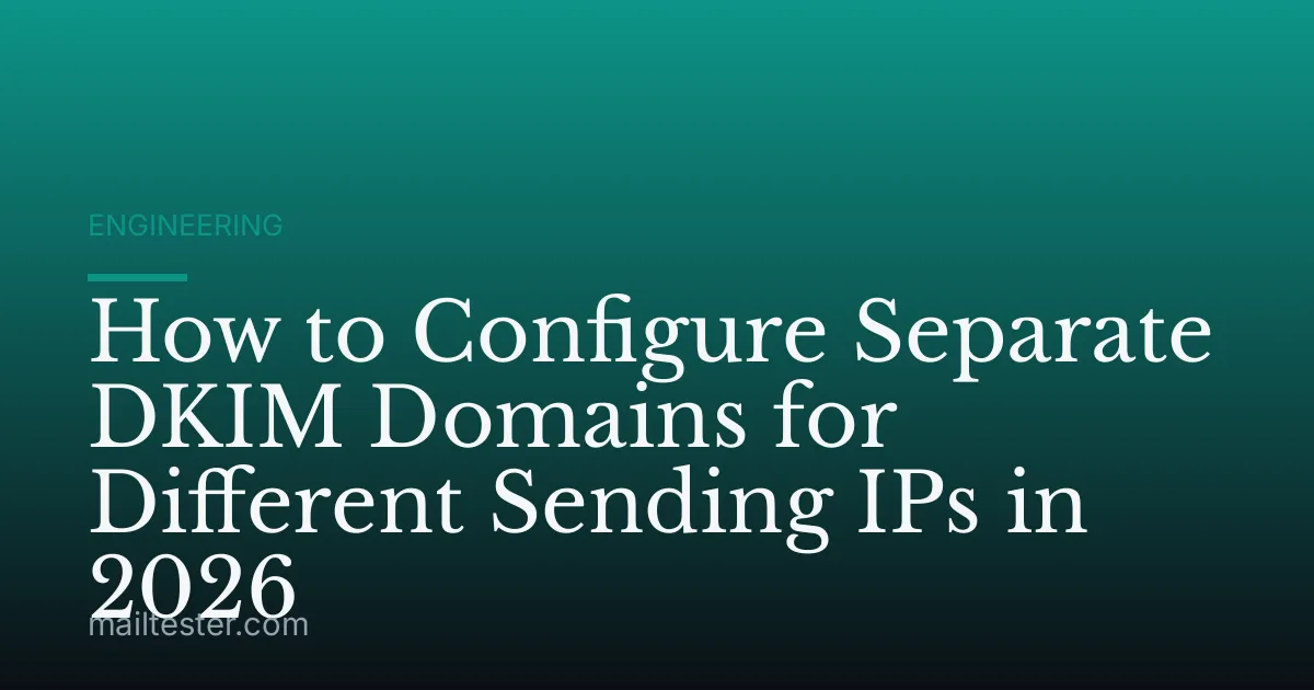 How to Configure Separate DKIM Domains for Different Sending IPs in 2026