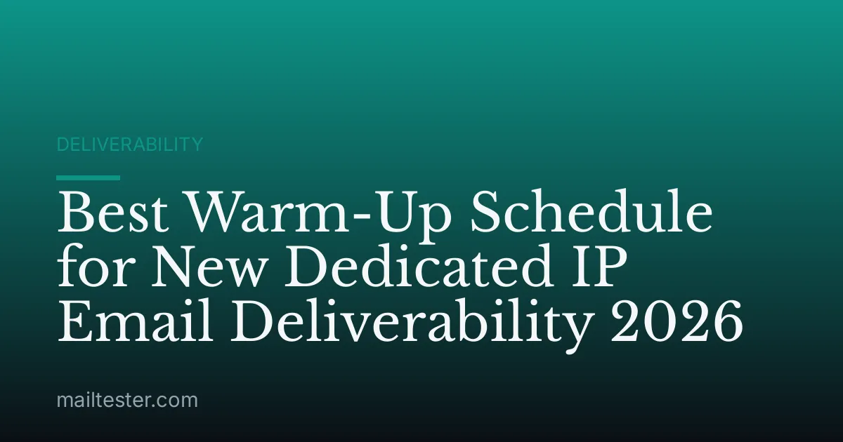 Best Warm-Up Schedule for New Dedicated IP Email Deliverability 2026