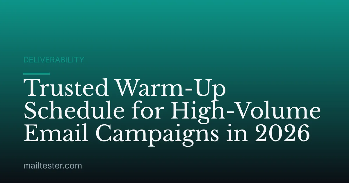 Trusted Warm-Up Schedule for High-Volume Email Campaigns in 2026
