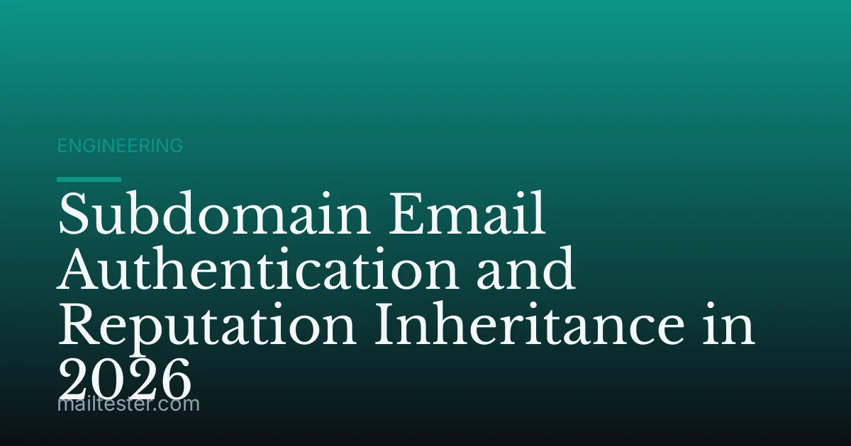 Subdomain Email Authentication and Reputation Inheritance in 2026