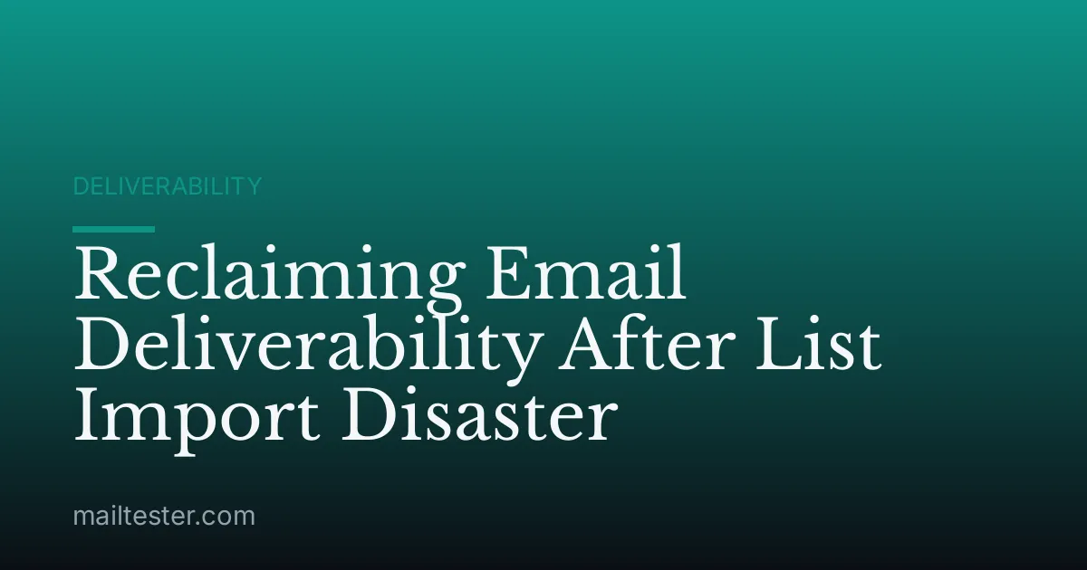 Reclaiming Email Deliverability After List Import Disaster