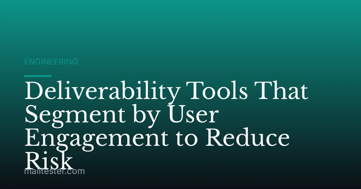 Deliverability Tools That Segment by User Engagement to Reduce Risk