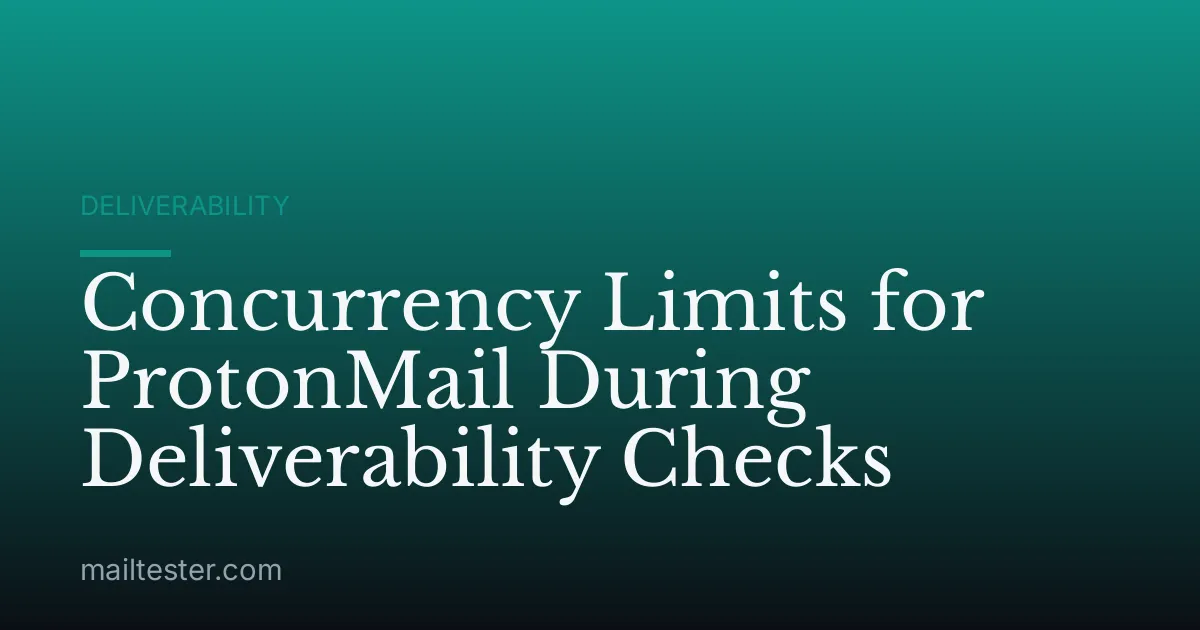 Concurrency Limits for ProtonMail During Deliverability Checks