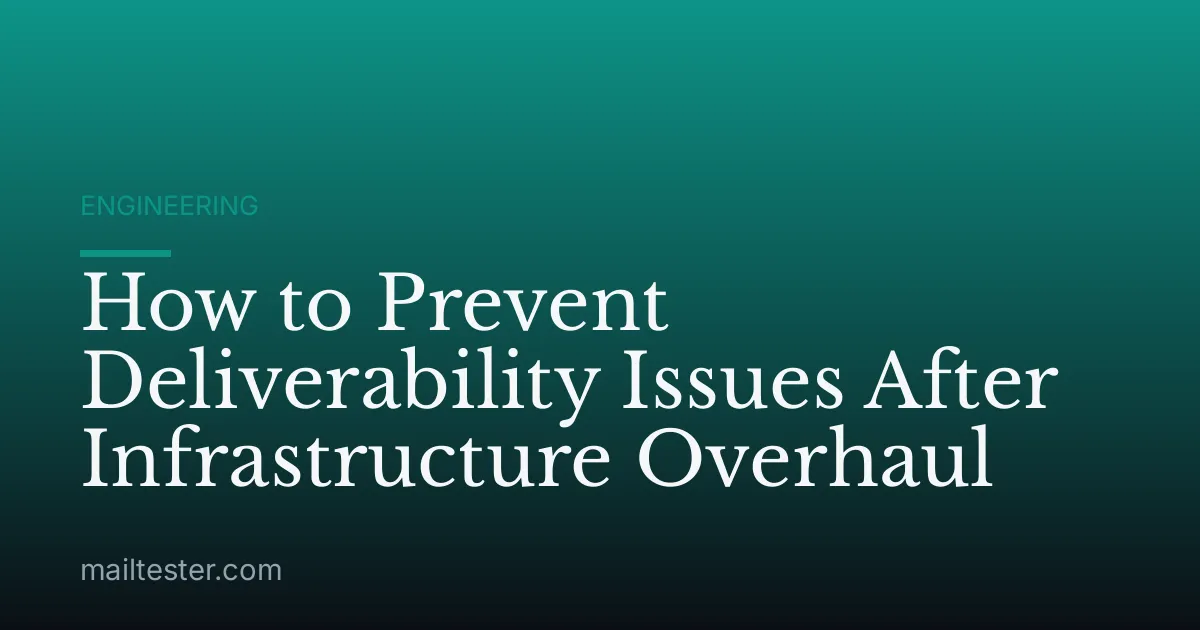 How to Prevent Deliverability Issues After Infrastructure Overhaul