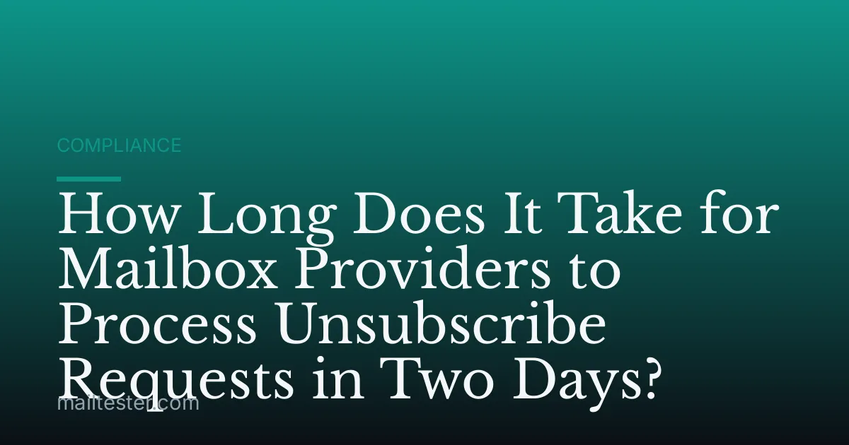 How Long Does It Take for Mailbox Providers to Process Unsubscribe Requests in Two Days?