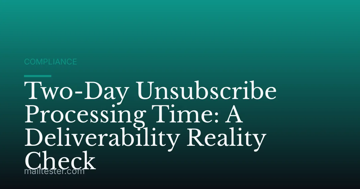 Two-Day Unsubscribe Processing Time: A Deliverability Reality Check
