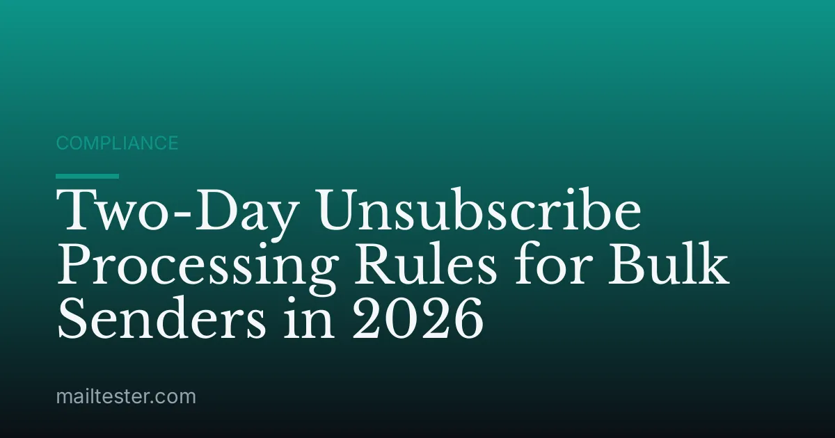 Two-Day Unsubscribe Processing Rules for Bulk Senders in 2026