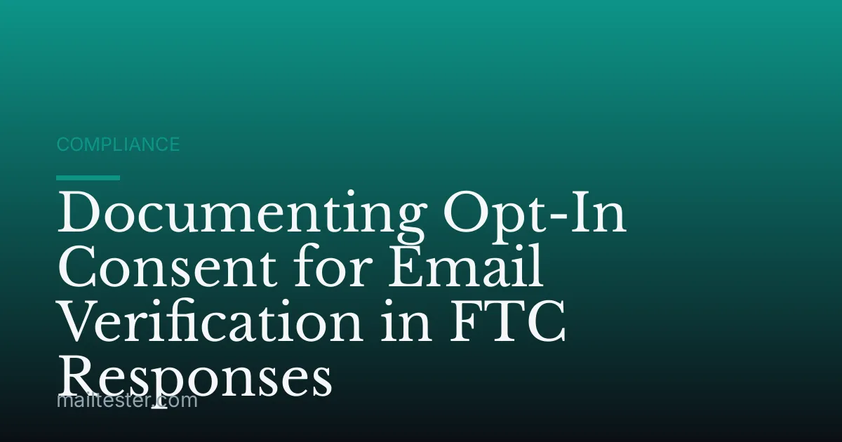 Documenting Opt-In Consent for Email Verification in FTC Responses