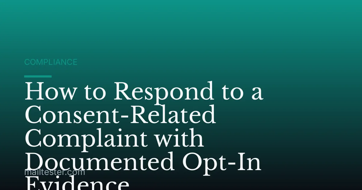 How to Respond to a Consent-Related Complaint with Documented Opt-In Evidence