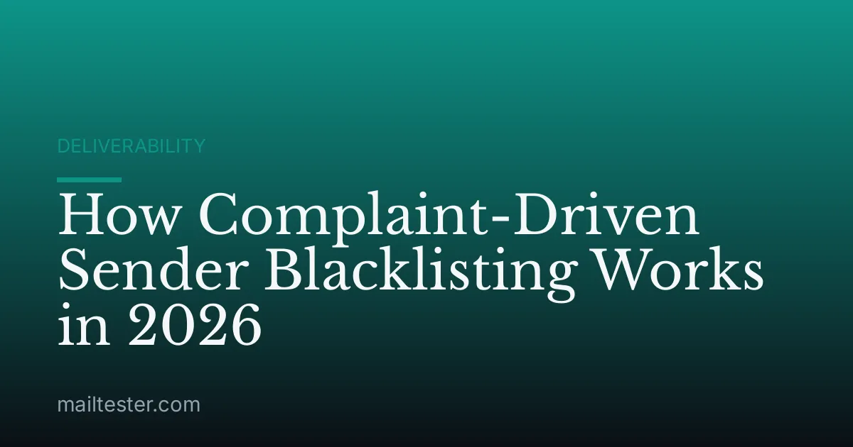 How Complaint-Driven Sender Blacklisting Works in 2026