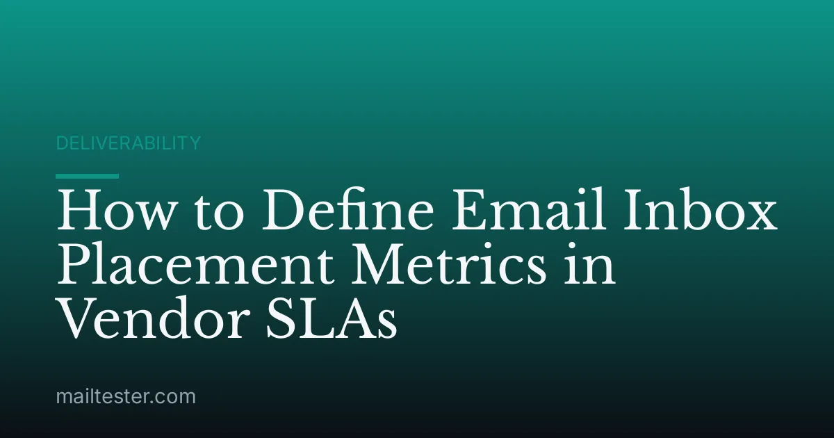 How to Define Email Inbox Placement Metrics in Vendor SLAs