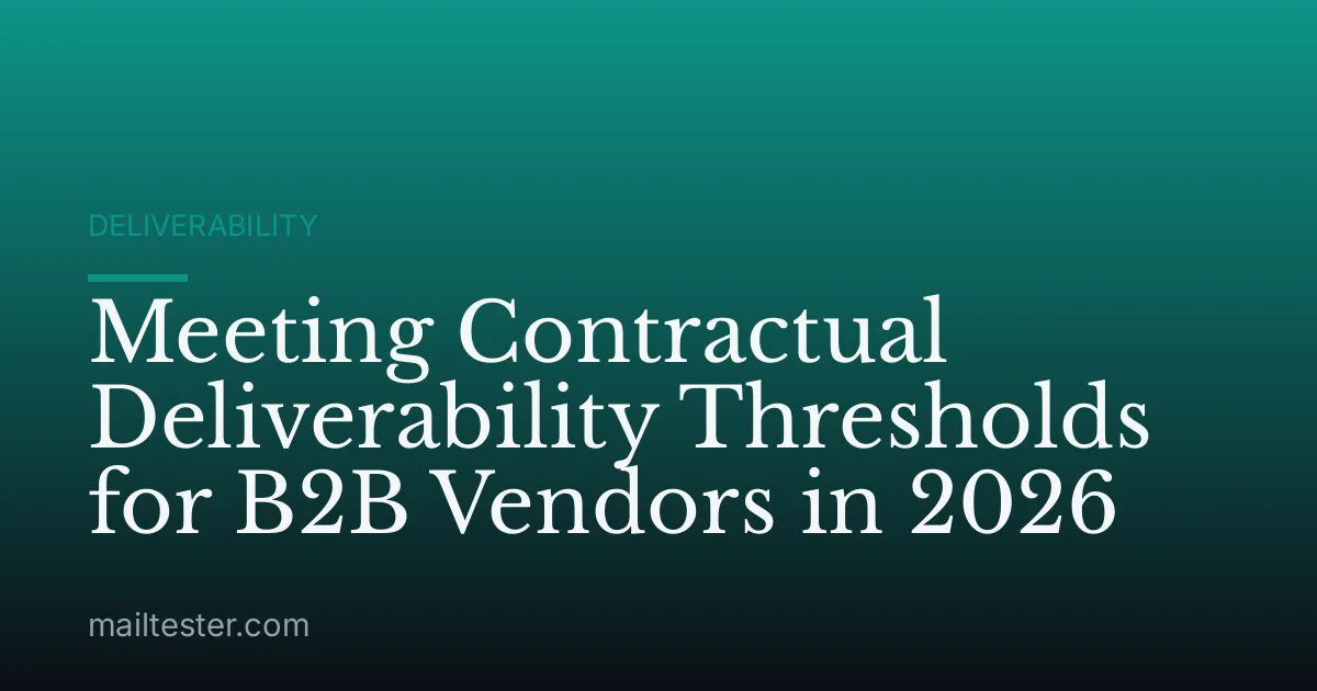 Meeting Contractual Deliverability Thresholds for B2B Vendors in 2026