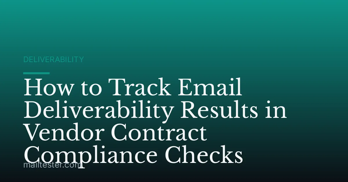 How to Track Email Deliverability Results in Vendor Contract Compliance Checks