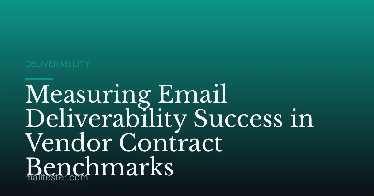 Measuring Email Deliverability Success in Vendor Contract Benchmarks