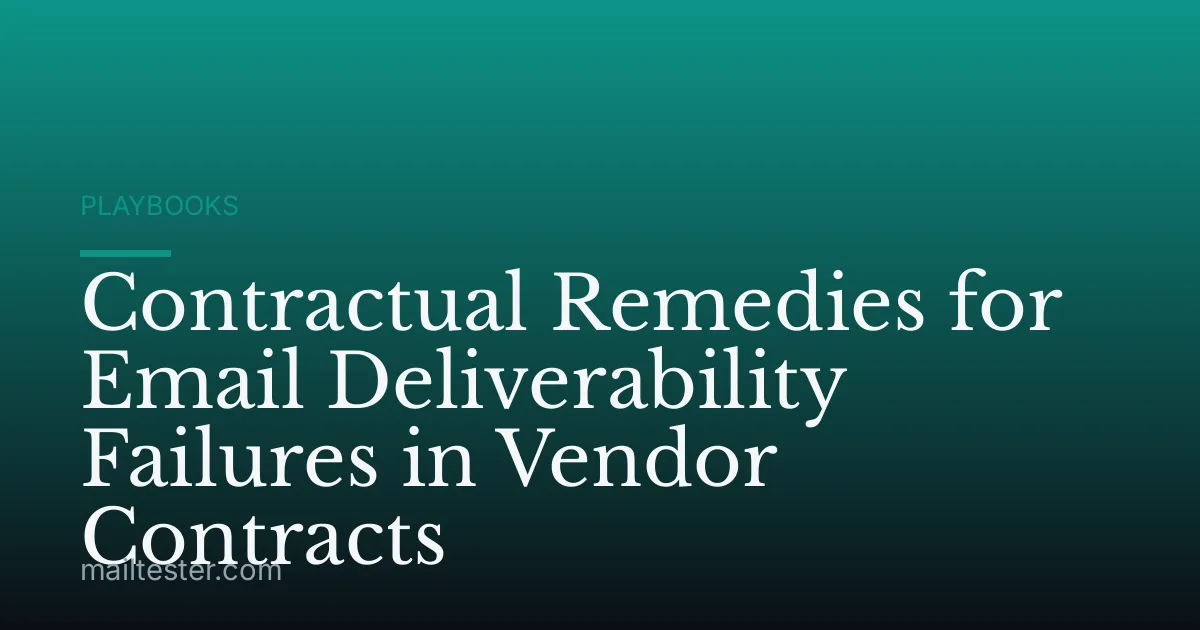 Contractual Remedies for Email Deliverability Failures in Vendor Contracts