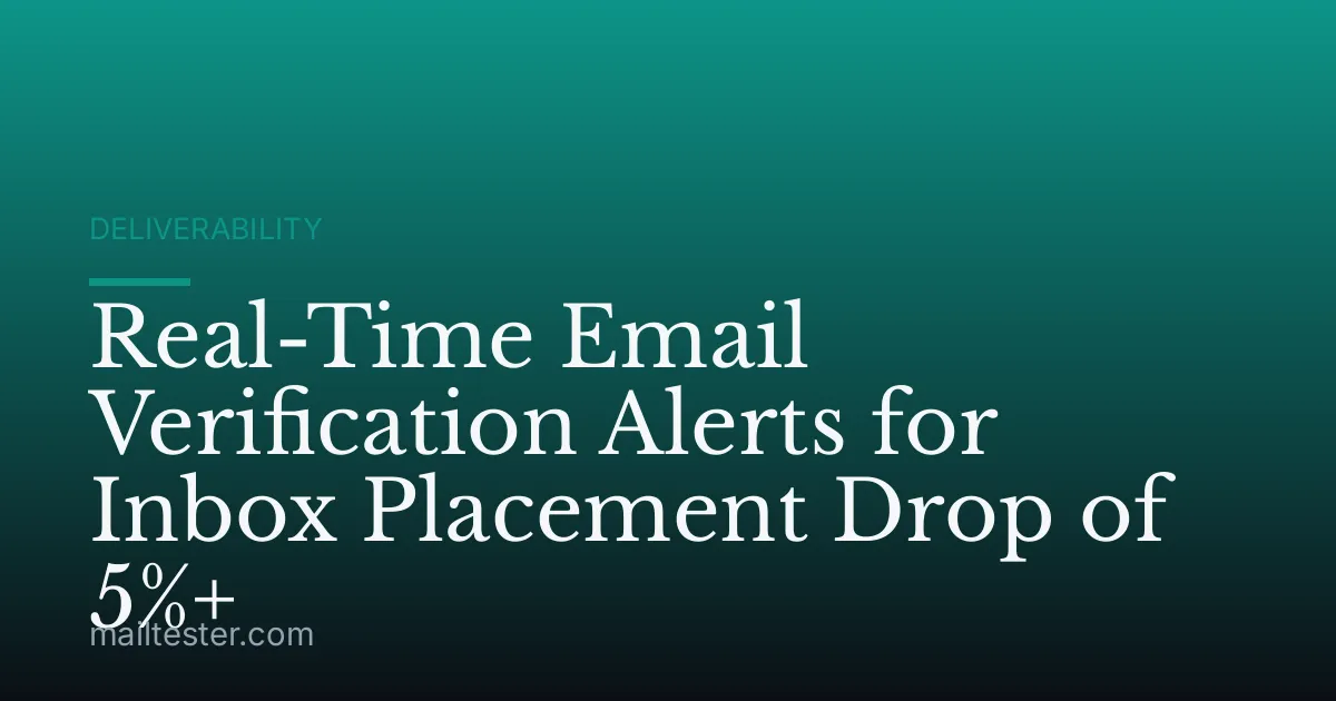 Real-Time Email Verification Alerts for Inbox Placement Drop of 5%+