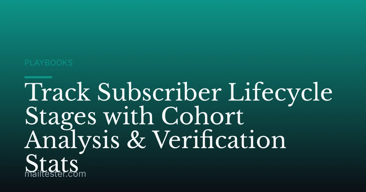 Track Subscriber Lifecycle Stages with Cohort Analysis & Verification Stats
