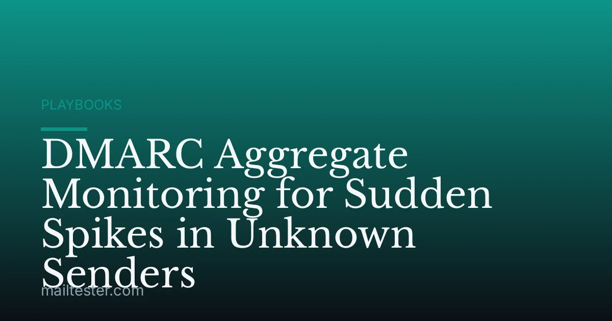 DMARC Aggregate Monitoring for Sudden Spikes in Unknown Senders