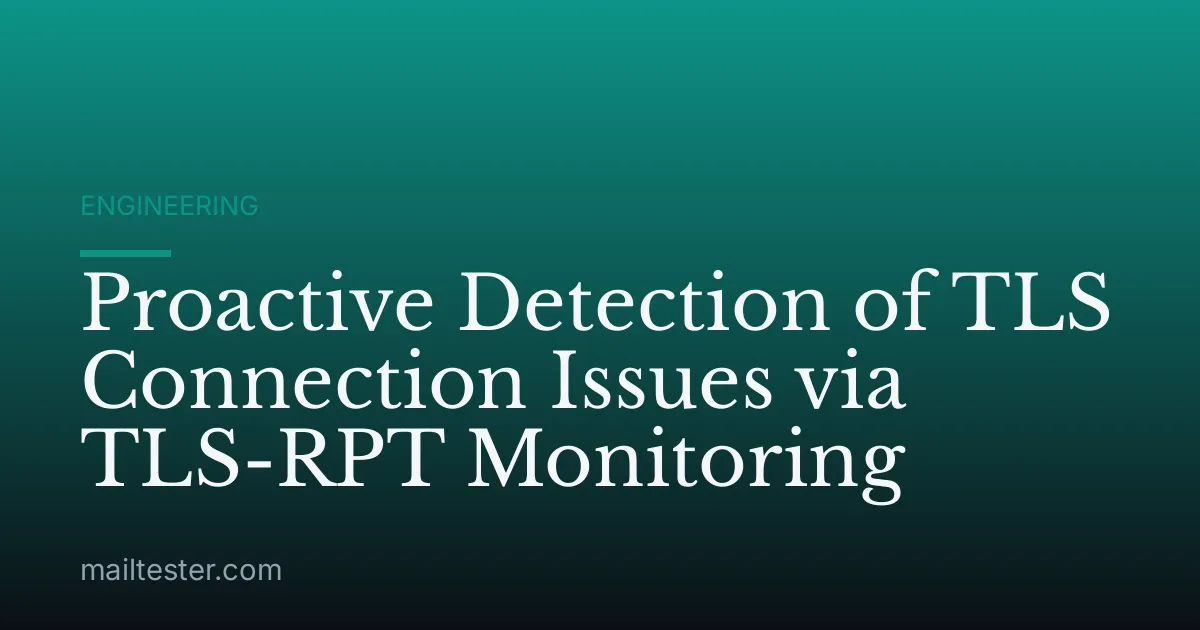 Proactive Detection of TLS Connection Issues via TLS-RPT Monitoring