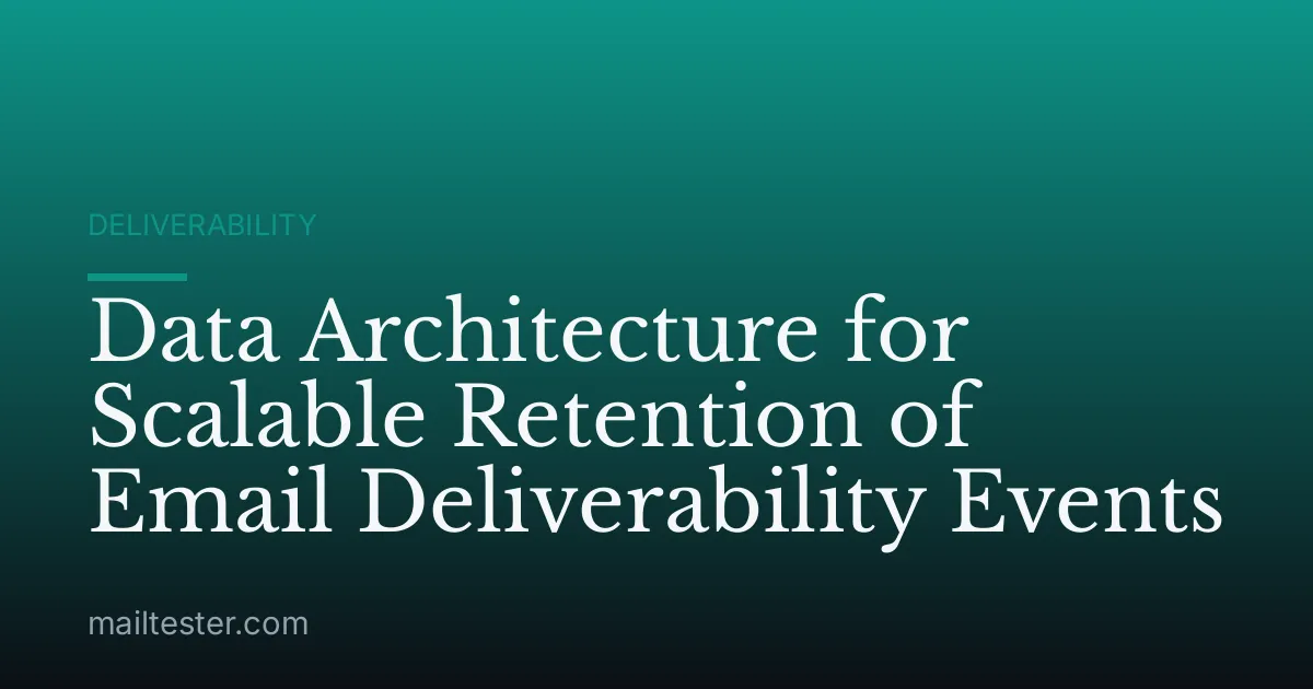 Data Architecture for Scalable Retention of Email Deliverability Events