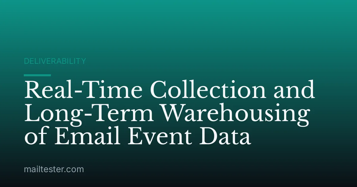 Real-Time Collection and Long-Term Warehousing of Email Event Data