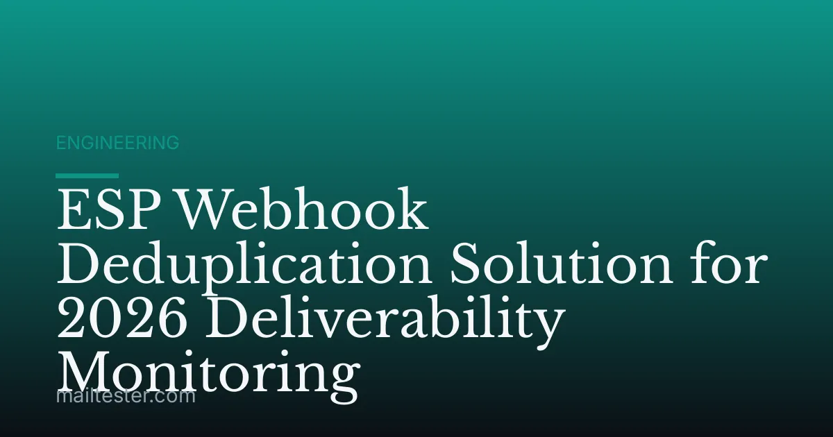 ESP Webhook Deduplication Solution for 2026 Deliverability Monitoring