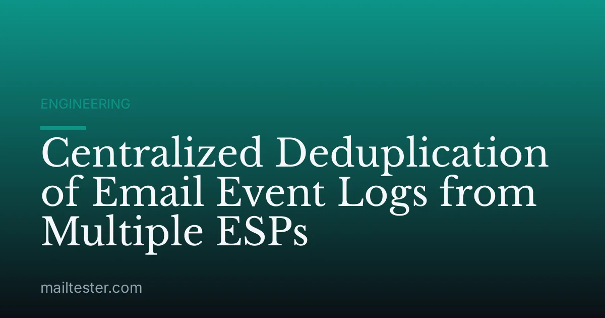 Centralized Deduplication of Email Event Logs from Multiple ESPs