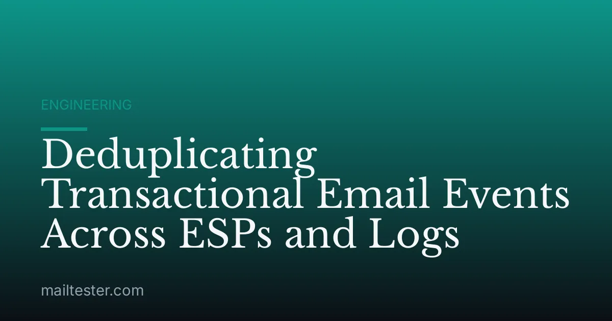 Deduplicating Transactional Email Events Across ESPs and Logs
