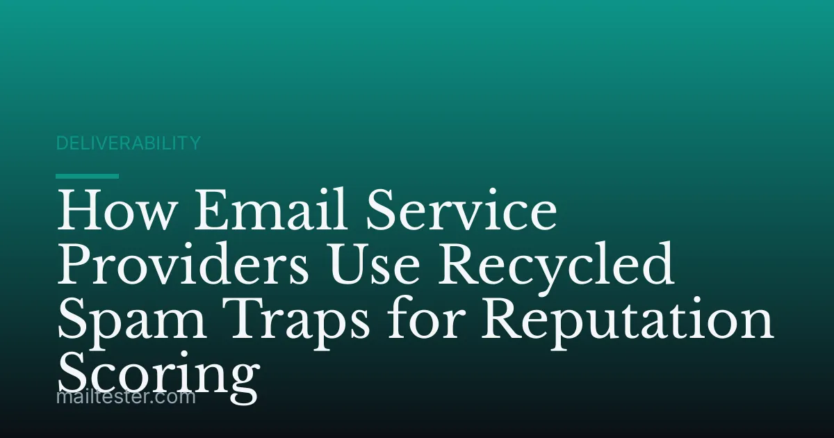 How Email Service Providers Use Recycled Spam Traps for Reputation Scoring