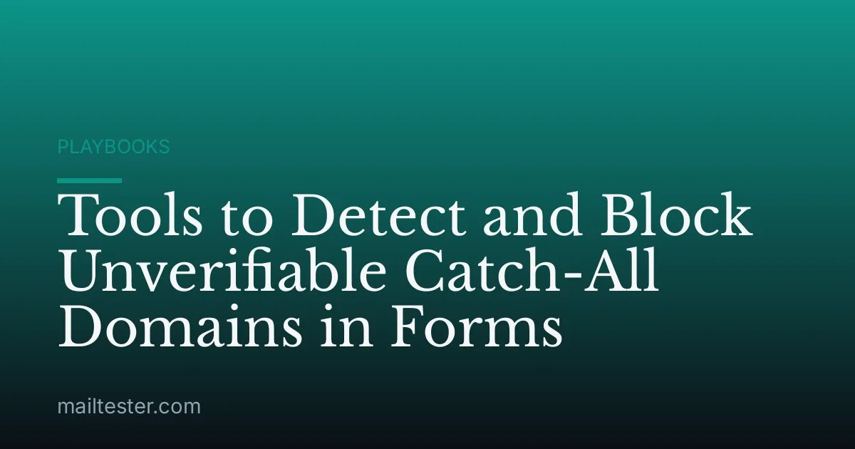 Tools to Detect and Block Unverifiable Catch-All Domains in Forms