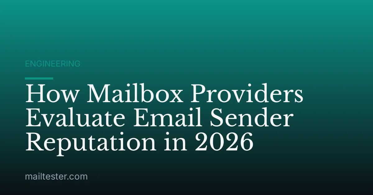 How Mailbox Providers Evaluate Email Sender Reputation in 2026