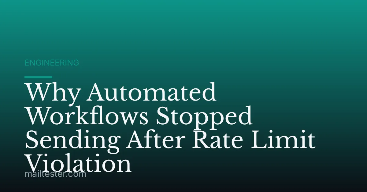 Why Automated Workflows Stopped Sending After Rate Limit Violation