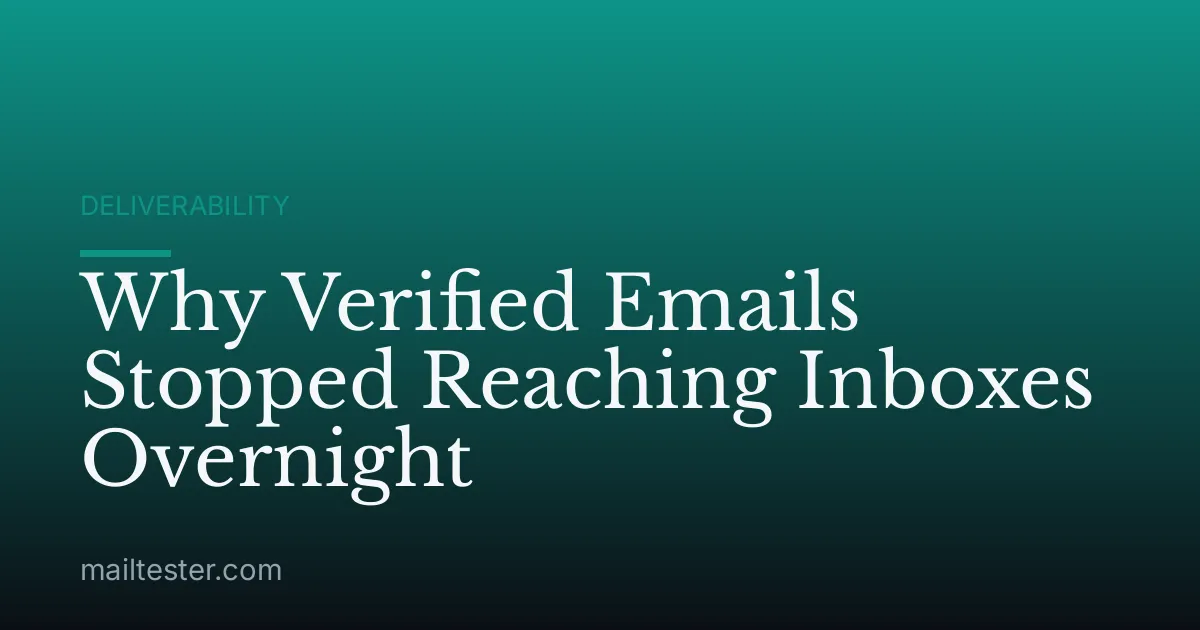 Why Verified Emails Stopped Reaching Inboxes Overnight