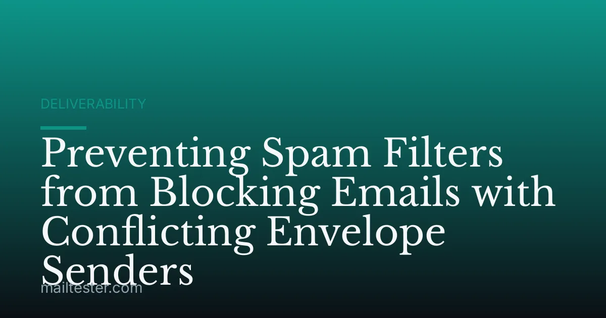 Preventing Spam Filters from Blocking Emails with Conflicting Envelope Senders