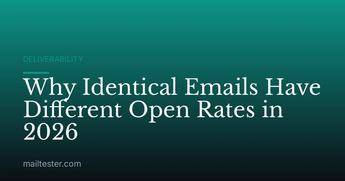 Why Identical Emails Have Different Open Rates in 2026