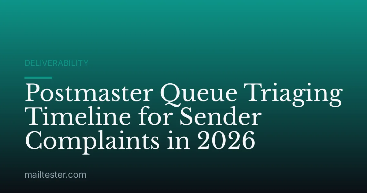 Postmaster Queue Triaging Timeline for Sender Complaints in 2026