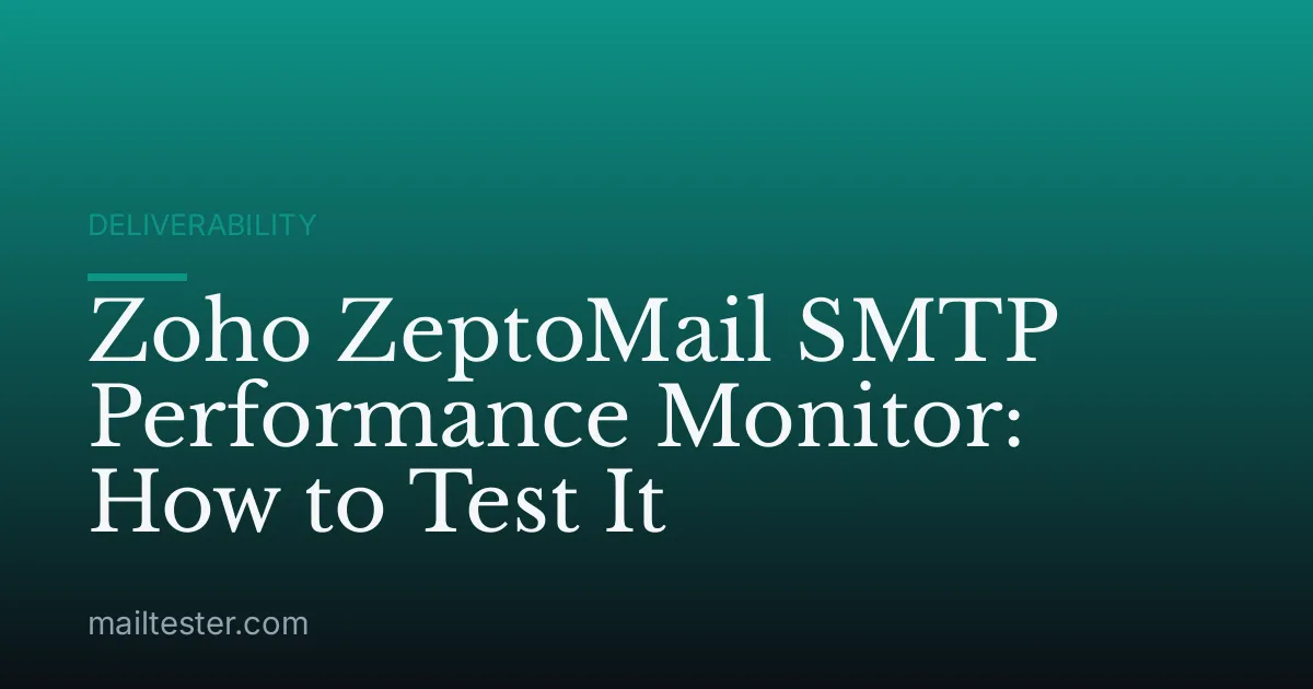 Zoho ZeptoMail SMTP Performance Monitor: How to Test It