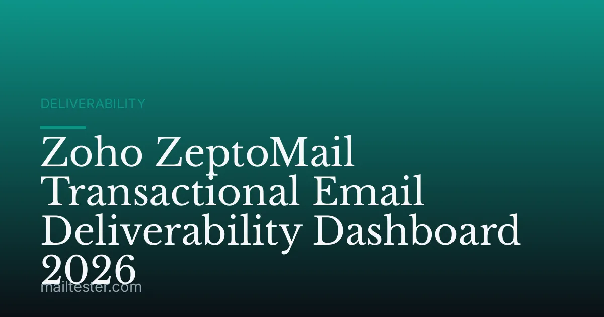 Zoho ZeptoMail Transactional Email Deliverability Dashboard 2026