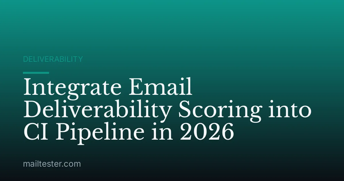 Integrate Email Deliverability Scoring into CI Pipeline in 2026