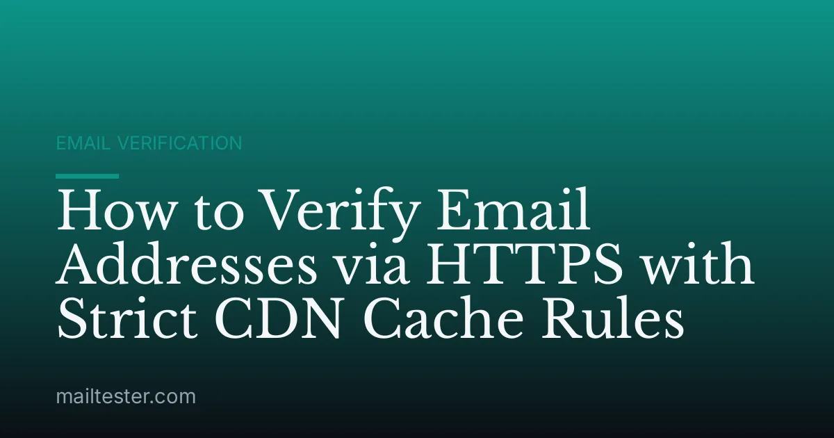 How to Verify Email Addresses via HTTPS with Strict CDN Cache Rules