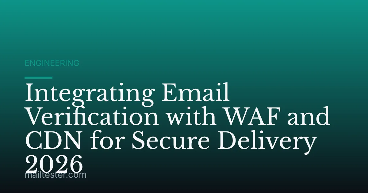 Integrating Email Verification with WAF and CDN for Secure Delivery 2026