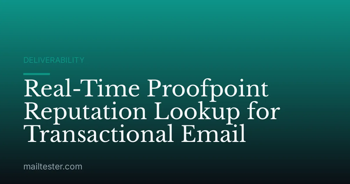 Real-Time Proofpoint Reputation Lookup for Transactional Email
