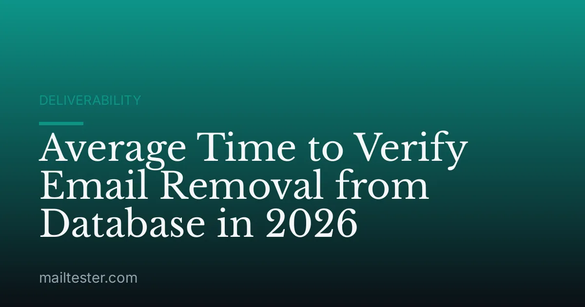 Average Time to Verify Email Removal from Database in 2026