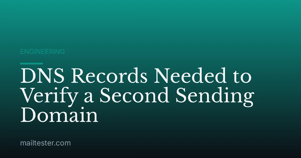 DNS Records Needed to Verify a Second Sending Domain